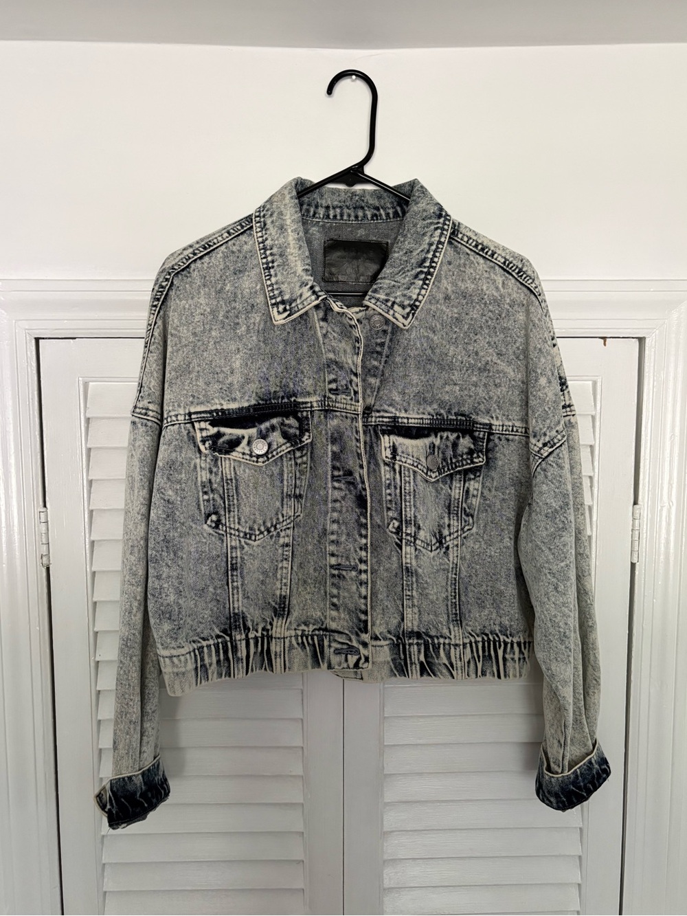 Light Blue Cropped Denim Jean Jacket